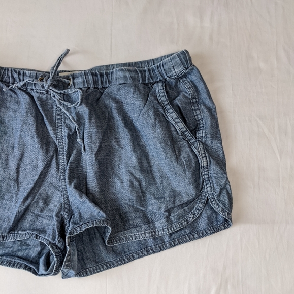 J. Crew Chambray Shorts Size Small Elastic stretch Waist - Picture 2 of 8
